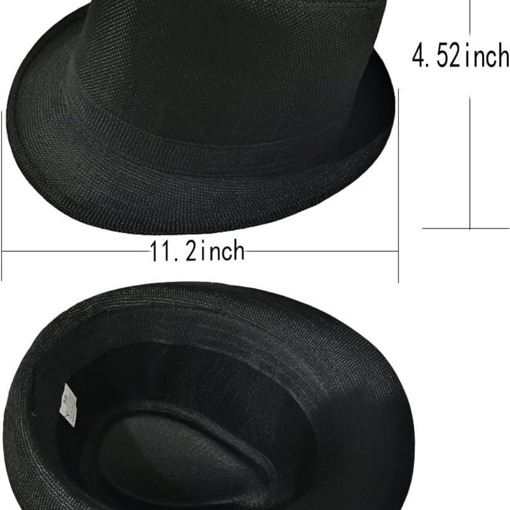 1920s mens Accessories Fedora Gangster Hat Costume Accessory Y-Back Suspenders & - Picture 2 of 6